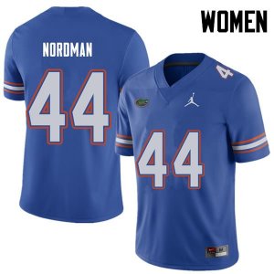 Women's Florida Gators #44 Tucker Nordman NCAA Jordan Brand Royal Authentic Stitched College Football Jersey VSI8562DE